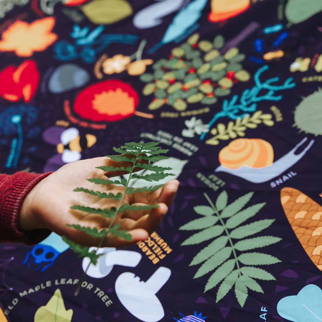 Leaf Print Picnic Blanket