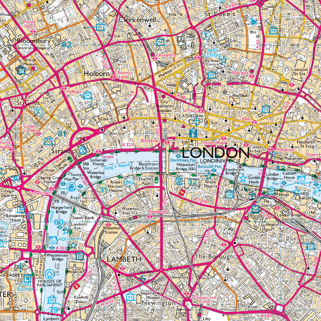 London inner city leisure map picnic mat